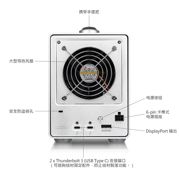 akitio thunder3 quad detailed view