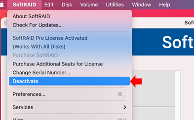 mac softraid deactivate