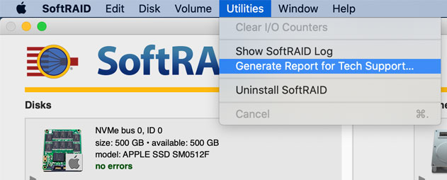 softraid macos generate report