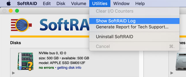 softraid macos generate report